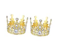 ELAYARD 2 pièces Couronne Gâteau Décorative Doré Mini pour Anniversaire Garçon Fille Shower et Mariage Ornement Vintage Baroque Cupcake Topper