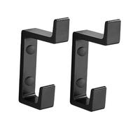 ELAYARD 2 pièces Crochet Double Aluminium pour Porte Support Mural Robuste Perçage Accroche-manteau et Porte-serviette Noir Mat Installation Facile et Résistance Élevée
