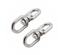 ELAYARD 2 Pièces Crochet Pivotant INOX Double Rotation pour Paniers Plantes Suspendus Support Robuste Anti-enchevêtrement pour Pots Fleurs Carillons et Mangeoires