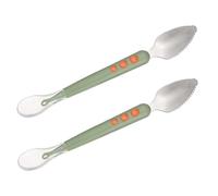ELAYARD 2 pièces Cuillères Garçon Fille Double Embouts Silicone Cuillère Multifonction pour Purée de Fruits Végétaux et Sécurisée Adaptée à Lapprentissage Alimentaire des Tout Petits