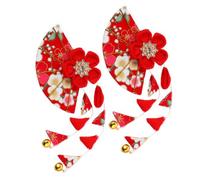 ELAYARD 2 pièces Élégantes Épingles Japonaises avec Pompons Fleurs Accessoires Cheveux Tissu Doux Clips Décoratifs Kimono pour Occasions Spéciales Lot