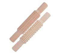 ELAYARD 2 pièces Embossed Wood Rolling Pin Set For Pottery And Pastry DIY Safe Non-toxic Clay Rolling Rods With Unique Patterns For Creative Crafts And Baking