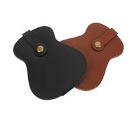 ELAYARD 2 pièces Étui Porte-médiators Cuir PU Élégant Emplacements Organiseur Pratique pour Médiators Guitare Ukulélé et Basse Étui Compact Noir et Marron pour Musiciens