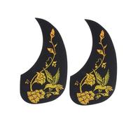 ELAYARD 2 pièces Guitar Protective Sticker For Acoustic Guitar Self Adhesive Scratching Plate Guards Water Drop Shape Decorative Design