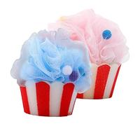 ELAYARD 2 pièces Lot de Boules de Bain Forme de Glace Éponges pour Exfoliantes et Nettoyantes Accessoires de Bain Moussants et Relaxants