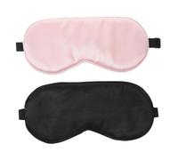 ELAYARD 2 pièces Masque de Sommeil Occultant Satin Double Face et Confortable Protège Yeux Du pour Adultes Bandeau Élastique Ajustable Rose et Noir