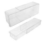 ELAYARD 2 Pièces Organisateur de Tiroir Transparent Extensible Plastique Boîte de Rangement Réglable Coulissante pour Maquillage Cosmétiques et Ustensiles de Cuisine Grand Petit