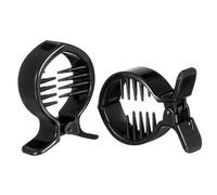ELAYARD 2 pièces Pince Cheveux Ronde à Dents Intérieures Griffe Queue de Poisson Forte Tension Accessoire Pour Queue de Cheval et Chignon Clip Résistant pour Cheveux Épais Noir