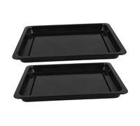 ELAYARD 2 pièces Plaque de Cuisson Émail Noir Plaque Pâtisserie Professionnelle Résistante Distribution Uniforme Chaleur Facile à Nettoyer pour Fours Électriques et Usage Commercial