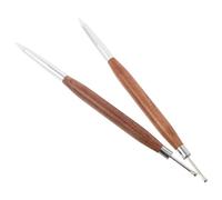 ELAYARD 2 Pièces Stylo de Dessin pour Ongles avec Double Pointe Silicone Manche de Santal Ergonomique Outil pour Gravure Décoration et Création de Motifs Détaillés