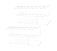 ELAYARD 2 Pièces Support de Rangement Acrylique Transparent Organisateur Outils Nail Art Emplacements Porte-pinceaux Pinces et Crayons pour Salon et Usage Domestique