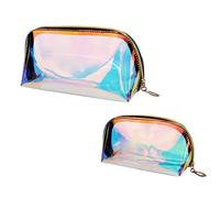 ELAYARD 2 pièces Trousse de Toilette TPU Imperméable Holographique Lot Petit et Grand Formats Sac Cosmétique Transparent Organiseur de Maquillage Multifonction Femme Homme