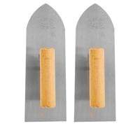 ELAYARD 2 pièces Truelle Inoxydable Lame Écrémage Outil Plâtrage Polyvalent pour Cloisons Sèches Finition Murs et Carrelage Poignée Antidérapante