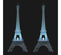 ELAYARD 2 Pièces Veilleuse LED Tour Eiffel Acrylique Lampe de Nuit Colorée Créative Décoration de Chambre et Bureau Luminaire Ambiance Cadeau Original