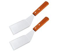 ELAYARD 2pièces Spatules Acier Inoxydable Et Manche Bois Lot De Spatules Cuisine Pour Steak Pizza Et Grillades Ustensiles Barbecue Durables Et Faciles à Nettoyer Pour Maison Et Restaurant