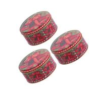 ELAYARD 3 Pièces Boîtes à Biscuits Métalliques Étanches Petits Contenants Ronds pour Friandises et Pâtisseries Boîtes de Rangement Portables et Multifonctions pour Snacks et Petits Objets