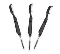 ELAYARD 3 pièces Brosse à Cils et Sourcils Acier Inoxydable Double-embout Outil Maquillage Précis avec Brosse Angulaire Fine pour Gel Pomade Peigne Sourcils Léger et Facile à Manipuler