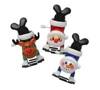 ELAYARD 3 Pièces Jouets à Remonter de Noël pour Cadeaux Invités et Fêtes Figurines Mécaniques Élan Père Noël et Bonhomme de Jouets Fantaisie Amusants