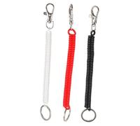 ELAYARD 3 Pièces Porte Clés à Ressort Spirale Extensible Lot de Cordon Tour de Cou Élastique Rétractable pour Clés Sacs et Téléphones à Eau