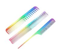 ELAYARD 3 pièces Set de Peignes Colorés Antistatiques pour Coiffure Peignes Barbiers Durables et Ergonomiques pour Salon et Coupe de Cheveux