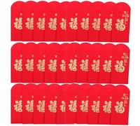 ELAYARD 30 Pièces Enveloppes Rouges Chinoises de Nouvel an avec Caractère Fu Lot de Enveloppes Spring Festival Money Packets pour Anniversaire et Fête de Année Chinoise