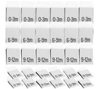 ELAYARD 300 Étiquettes Mensuelles pour Vêtements de Bébé à Coudre en Tissu Résistant 3-12 Mois Lot de 300 Pièces pour Suivi de Croissance et Organisation de L’Armoire Bébé