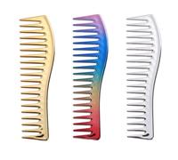 ELAYARD 3pièces Peignes De Coiffure à Dents Larges Pour Barbier Outils De Coiffage Glossés Assortiment Coloré or Argent Pour Salon De Coiffure
