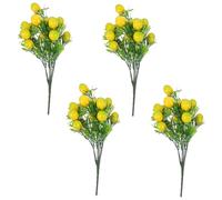 ELAYARD 4 pièces Branches de Citronnier Artificielles Réalistes Faux Fruits Citron Décoratifs pour Bouquet Arrangement Maison et