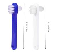 ELAYARD 4 pièces Brosse Dentier Double Tête Brosse Dent Souple avec Tête Angulaire et Large Outil de Nettoyage Portable pour Prothèses Dentaires Blanc et Bleu Entretien Doux