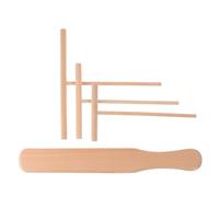 ELAYARD 4 pièces Kit Ustensiles Crêpes Bois Multifonction Spatule Râteau Étaleur Pâte Cuisine pour Œufs Pancakes