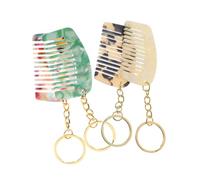 ELAYARD 4 pièces Lot de Mini Peignes Démêlants à Dents Larges Acétate pour Voyage Porte-clés Pratique Brosse Compacte pour Cheveux Bouclés et Fins Accessoire Coiffure