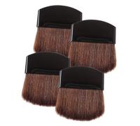 ELAYARD 4 pièces Pinceaux Maquillage Femmes Mini Pinceau Poudre et Blush Poils Doux Manche Noir Compact Portable