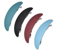 ELAYARD 4 pièces Pinces Cheveux Femmes Lot de Barrettes Françaises Grandes Forme Courbée avec Ressort Pinces Plates pour Queue de Cheval Maintien Fort pour Cheveux Fins et Épais