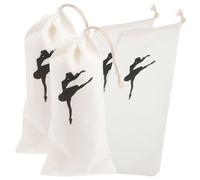 ELAYARD 4 Pièces Pochette à Chaussures De Ballet en Toile avec Cordon De Serrage, Pochettes Pratiques pour Chaussures De Danse Pointes, Rangement Portable Et Résistant pour Ballerines