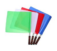 ELAYARD 4 Pièces Referee Flags With Stainless Steel Handle And Non Slip Sponge Grip Signal Flags For Soccer Volleyball Track Athletic Match Judge
