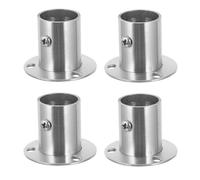 ELAYARD 4 pièces Support de Tringle pour Placard Inoxydable Bride Haute Montage Simple pour Penderie Salle de Bain et Buanderie Finition Classique