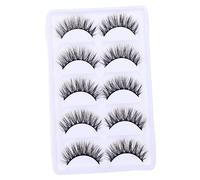 ELAYARD 5 Faux Cils Naturels Effet Volume Courbé Réutilisables pour Yeux Cils Artificiels de Beauté pour Maquillage et Fêtes