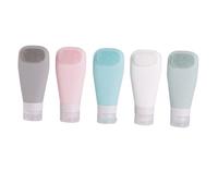 ELAYARD 5 pièces Bouteilles de Voyage Silicone avec Brosse Antifuite Flacons Rechargeables pour Shampooing et Lotion de Compactes et Souples pour Articles de Toilette