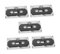 ELAYARD 5 Pièces Cassettes Audio Vierges Double Face Enregistrement Clair pour Musique Discours et Messages DIY avec Boîtier Transparent Rigide Portable