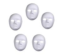 ELAYARD 5 Pièces Masques Blancs Papier à Peindre DIY pour Garçon Fille Masque de Visage Vide Pâte à Papier Accessoire pour Fête École Carnaval et Spectacle Style Renard