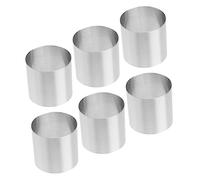 ELAYARD 6 pièces Anneaux à Dessert Rond Acier Inoxydable Moules à Gâteaux Miniatures Emporte Multifonctions pour Pâtisserie Entremets Biscuits et Décoration