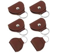 ELAYARD 6 pièces Porte-médiator Guitare Cuir PU Pochette Compacte Porte-clés Étui Protecteur Résistant pour Guitaristes et Musiciens