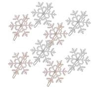 ELAYARD 8 Pièces Barrettes Cheveux Cristal de Neige de Noël Or et Argent Épingles Décoratives pour Fêtes Mariage Cadeaux Filles et