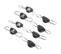 ELAYARD 8 pièces Cache-œil Pirate Respirant et Léger Patch Œil Unique Motif Crâne Costume Halloween et Adultes