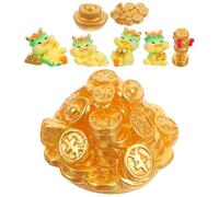 ELAYARD 8 Pièces Miniature Dragon Resin Figurines Set Cute Desktop Dragon Ornaments for Car and Table Decoration Cartoon Style Sculptures