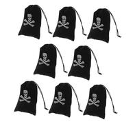 ELAYARD 8pièces Lot Cordon Pour Pochettes à Design Sacs à Trésors Pour Halloween Noir