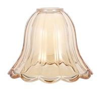 ELAYARD Abat-jour en Verre Soufflé E14 33 Couleur Ambre 140x100 Mm, Abat-jour de Pétale pour Lampe de Table Suspendre, Diffuseur de Lumière Uniforme, Résistant à Haute Température,