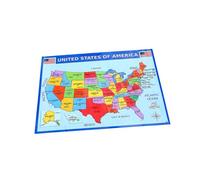 ELAYARD Affiche Carte Usa Laminée Éducative pour Classe et Décoration Murale Carte Géographique Américaine Détailée avec États et Villes Résistante et Légère pour Apprentissage et Maison