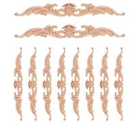 ELAYARD Appliques Décoratives en Bois Sculpté Floral 10 Pcs 20 X 25 X 08 CM Non Peintes pour Décoration D’Armoires Meubles Vintage et Projets DIY D’Embellissement Intérieur