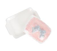 ELAYARD Assiette à Beurre en Céramique Rose Plateau de Présentation pour Desserts et Fromages Résistant au Micro-Ondes Surface Lisse la Cuisine et Pâtisserie Couleur Vive Solide 1